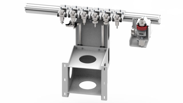 6-местное устройство смены инструментов встроено в станину станка